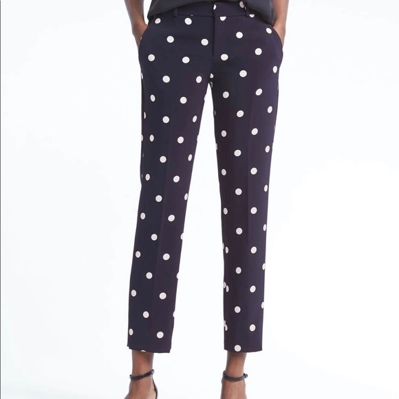 Banana Republic Pants - BR Avery Navy Polka Dot Ankle Pant, OP
